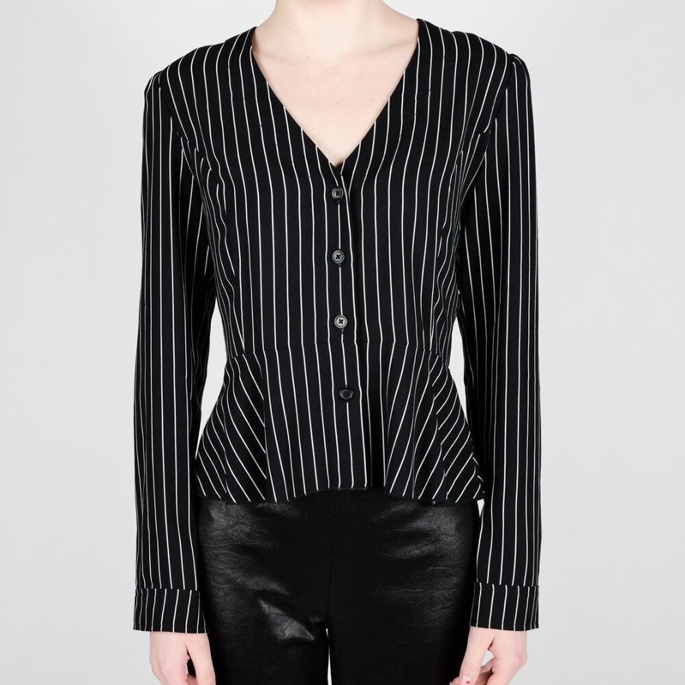 Aritzia Wilfred pinstripe top